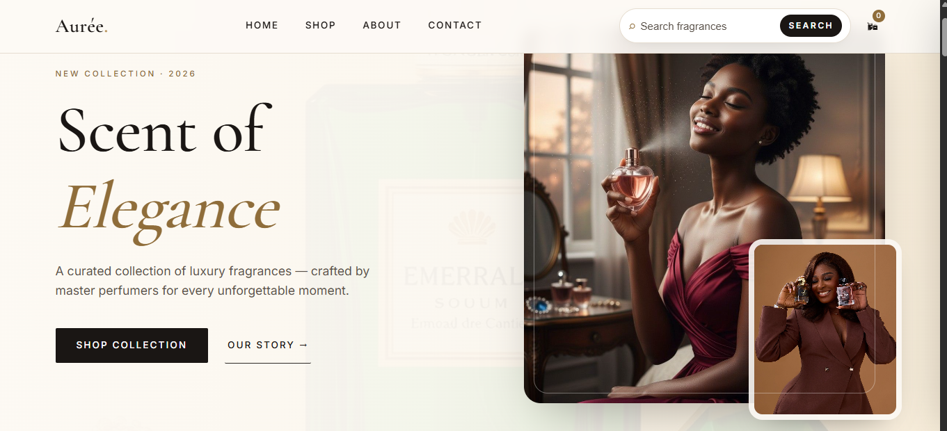 Perfume ecommerce website design